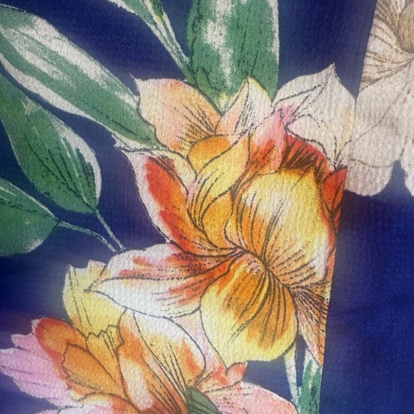 Zara Basic floral palazzo split pants XS breezy wrap tie waist crop Hawaiian - Picture 6 of 11